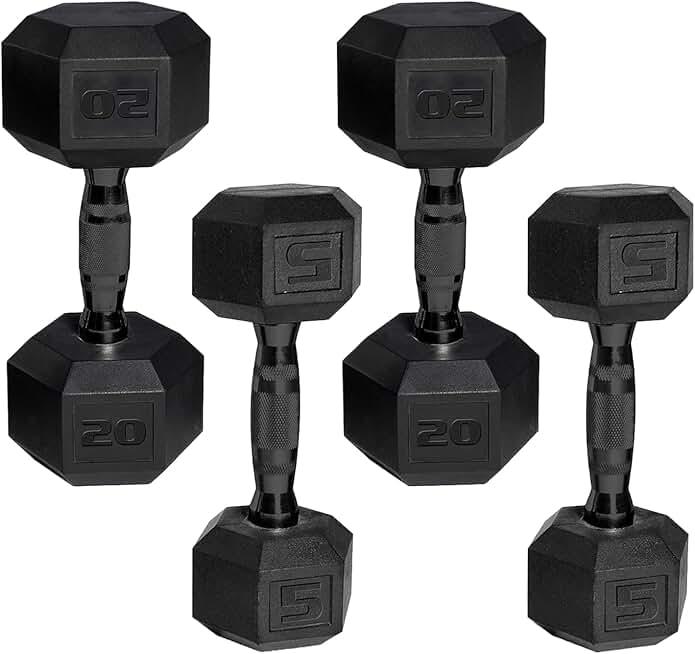 CAP 50 lbs Coated Dumbbell Set 2x20lbs and 2x5lbs