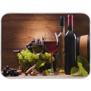 Red Wine Grape Floral Dish Drying Mat 16x18 for Kitchen Vintage Wooden Print Dishes Pad Dish Drainer Rack Mats Absorbent Fast Dry Elegant Kitchen Accessories