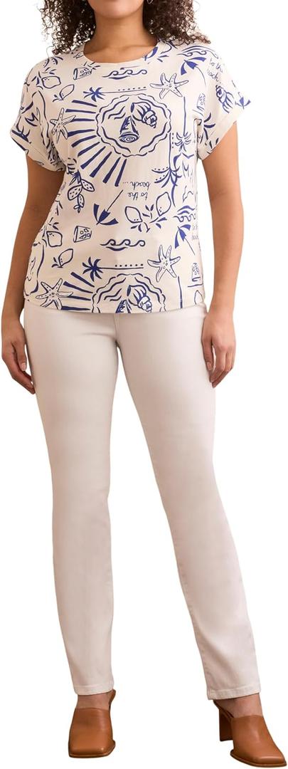 Tribal Womens Fashion Cap Sleeve Blouse, Small