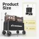 EchoSmile Collapsible Wagon Cart, Heavy Duty 400lbs Capacity, Black