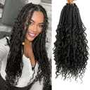 Goddess Box Braids Crochet Hair With Curly Ends 14 Inch Bohomian Box Braids Crochet Braids 8 Packs 3X Crochet Braids Synthetic Braiding Hair Extension for Black Women (14 Inch (Pack of 8), #2)
