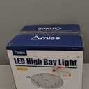 Amico UFO LED High Bay Light 150W 21000lm 5000K High Bay LED Shop Lights for Workshop Warehouse Barn with UL Listed US Hook 5' Cable Alternative to 650W MH/HPS for Commercial Lighting Fixture - 6 Pack