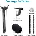 YOUSHARES Mic Arm Boom Arm - Microphone Arm for Shure SM7B SM7dB, Blue Yeti, HyperX QuadCast QuadCast S SoloCast, Fifine AM8, Rode, Razer, Gaming Mic and Most Microphones using 3/8" to 5/8" Adapter