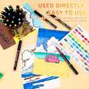 60 Colors Acrylic Paint Markers Brush Tip, Automatic Ink Control Acrylic Paint Pens Waterproof Acrylic Markers Set for Holiday Decorations, Stone, Wood, Glass, DIY & Art Supplies