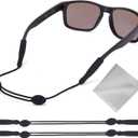 Eye Glasses Holder Strap - Adjustable Sunglasses Straps Cords for Men Women - Eyeglass Holders Around Neck - Eyewear String Lanyard Retainer -2PCS14in Black (Adult, Blak, Blak)