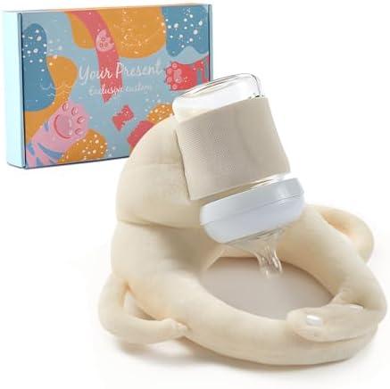 Miocololy Baby Bottle Holder,Self Feeding Support Pad for Hands Free Bottle Feeding,Drying Rack Bottle (Beige)