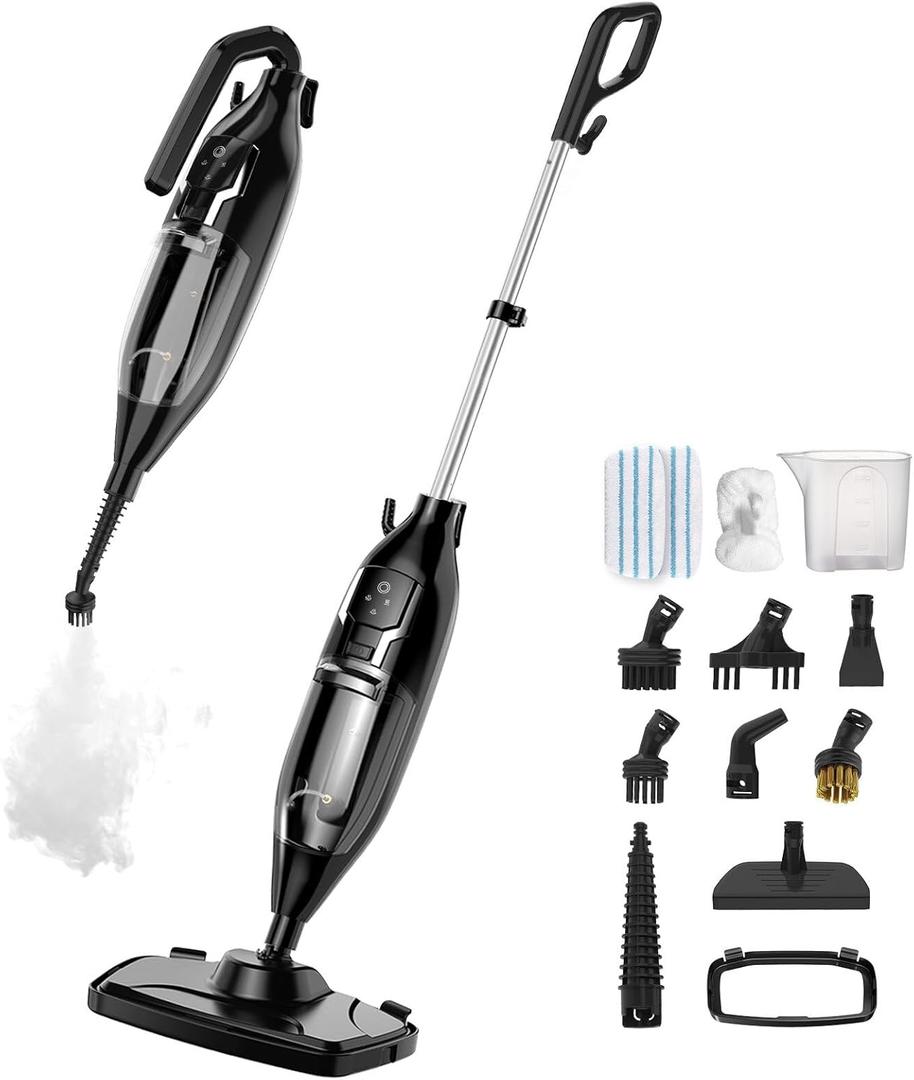 12-in-1 Steam Mop, Steam Cleaner for Home with Handheld Detachable Floor Steamer for Cleaning Hardwood, Windows, Tiles Grout, Furniture, Carpet with Washable Microfiber Pads, Whole Home Use, purple