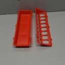 Flip Top Poultry Feeder Trough Small Chick Feeder Plastic Chicken Feeder No Waste Spill Proof for Birds Small Poultry (Red)