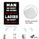 ALKB Rustic Bar Sign Men No Shirt Sign No Service Man Cave Sign Retro Metal Bar Pub Decor 8x12 Inch