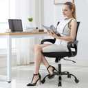 FDW Ergonomic Office Chair Home Desk Chair Task Mesh Computer Chair Gaming with Back Lumbar Support Armrest Modern Swivel Modern Adjustable Rolling Executive Mesh Chair for Women Men (Black), 5659.5100.5cm