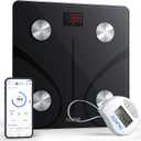 RENPHO Smart Scale and Tape Measure, Digital Bluetooth Scale with Tape Measure for Body Measuring, Weight Loss, Muscle Gain, Gift, 400lbs, Inches/cm