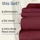 Extra Deep Queen Sheet Set - 4 Piece Breathable & Cooling Bed Sheets - Easily Fits 18 to 24 inch Mattress - Ultra Soft, Wrinkle & Fade Free with Extra Deep Pockets - Hotel Luxury Bedding - Burgundy