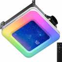 Bathroom Exhaust Fan with Humidity Sensor, 230 CFM 1.0 Sone Ventilation Fan, 3 Dynamic Light and 3CCT Light (2700-4500-6500K), 11.22 x 11.22 Mount, Remote Control (Stellar Night)