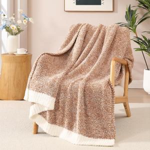 WRENSONGE Throw Blanket Cationic Dyeing Burnt Orange Soft Cozy Fluffy Warm Hand Made Throw Blankets for Couch, Sofa, Chair, Bed, Camping, Picnic, Travel Lightweight Bed Blanket - 50"*60"