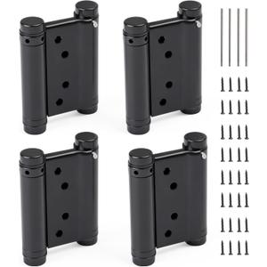 3" Double Action Spring Hinges, Self Closing Door Hinges for Saloon Cafe Pub Swinging Doors, 201 Stainless Steel, Including Pins and Screws, 4-Pack
