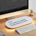 TSJ OFFICE Glass Desktop Whiteboard - 17 X 7 Inches Small Dry Erase Board with Warm White Light, Glass White Board Surface Notepad with 1 Drawer, Desk Organizers for Office, Home, School Supplies