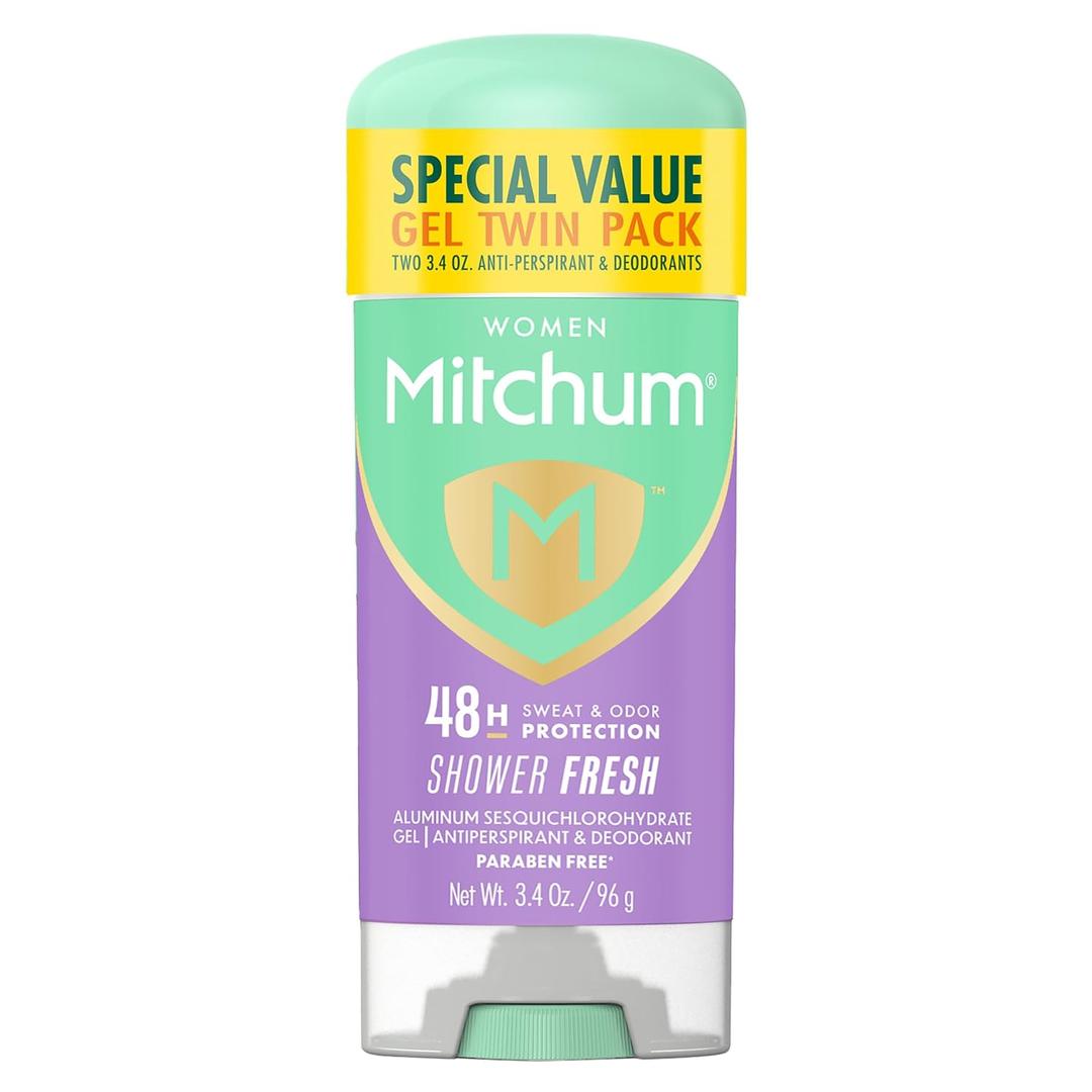 Mitchum Womens Antiperspirant Deodorant Gel Stick, Shower Fresh Scent, 48HR Sweat & Odor Protection, Triple Odor Defense, Alcohol-Free, 3.4 oz (Pack of 2) Mitchum Womens Antiperspirant Deodorant Gel Stick, Shower Fresh Scent, 48HR Sweat & Odor Protection, Triple Odor Defense, Alcohol-Free, 3.4 oz (Pack of 2)