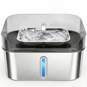 No Spill Dog Water Fountain Stainless Steel for Large Dogs, 8L/2.1Gal Ultra Quiet Pet Water Fountain for Cats Dogs Indoor, Automatic Dog Water Bowl Dispenser