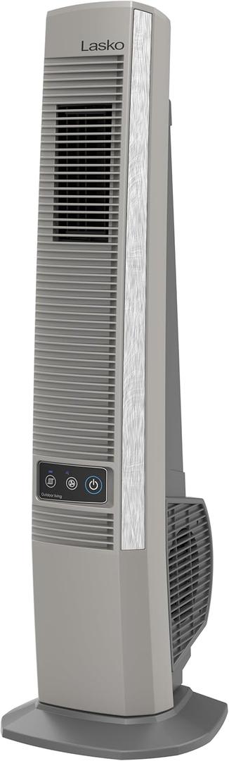 Lasko Outdoor Living Oscillating Tower Fan, for Decks, Patios and Porches, 10 Foot Power Cord, 4 Refreshing Speeds, 42", Beige, YF202