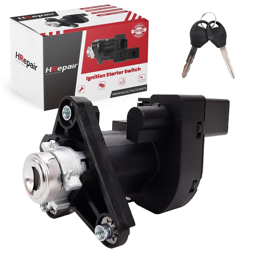 HRepair Ignition Switch Lock Cylinder Assembly fits for 2004-2012 Chevrolet Malibu & Saturn Aura & Pontiac G6 w/ Lock Cylinder + 2 Keys (Requires Manual reprogramming)