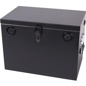 Lockable Car/RV/Marine Battery Box, Adjustable Steel Battery Relocation Kit for Trailer, Boat, Trolling Motor, Kayak (Group 24-31 Black)