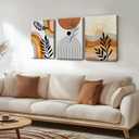 LYYGLYY 3Pcs Framed Bohe Brown Sun Canvas Wall Art 16x24 Inches