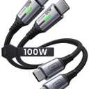 INIU 100W Short USB C to USB C Cable, [1ft, 2-Pack] Type C Cord for iPhone 16 Pro Max 15 Plus, Samsung Galaxy S24 Ultra S21 S10e, MacBook, iPad and More