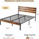 OLIXIS Full Size Platform Bed Frame with Wooden Headboard and Footboard, Heavy Duty Metal Slat Mattress Base, 800 LBS Weight Capacity, Sturdy Stable Structure, No Box Spring Needed