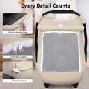 Rquite Car Seat Cover Baby, Carseat Covers Girl Boy, Breathable Muslin Cotton, Large Mesh Window, Infant Car Seat Canopy Baby Carrier Cover Stroller Sun Shade for Summer & Hot Day, Beige