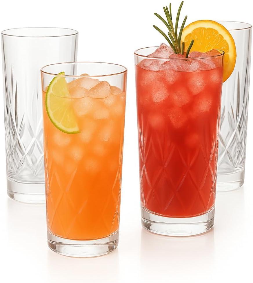 Tervis Crystal Clear Tabletop Made in USA Double Walled Insulated Tumbler Travel Cup Keeps Drinks Cold & Hot, 16oz - 4pk