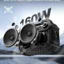 Outdoor Bluetooth Speaker, 160W Loud Bass! Rugged, IP67 Waterproof, 24H Playtime with Lights, Wireless TWS Pairing Portable Speakers for Party, Outsides, Travel, Beach, Garage (Black)