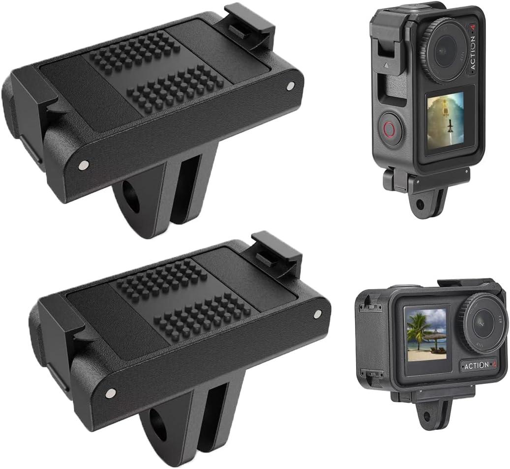 2 Pack Magnetic Quick Release Adapter Mount Base for DJI Action 5 Pro, Quick-Release Extension Bracket for Osmo Action 4/3/OSMO 360 Accessories with Dual-Claws