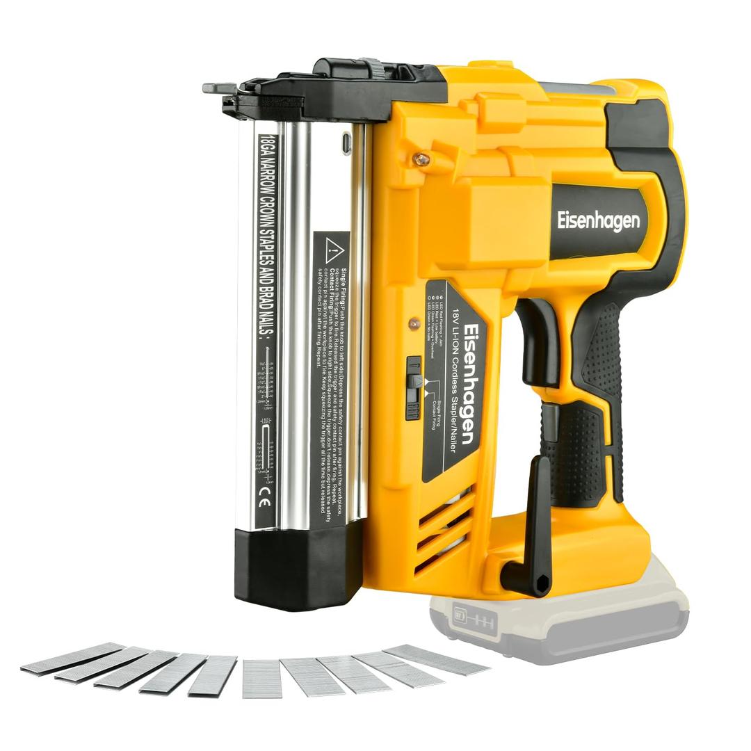Cordless 2" Brad Nailer Compatible with Dewalt 20V Battery (No Battery and Charger), 2-in-1 Electric Nail Gun/Staple Gun, 18 Gauge Nail Gun Battery Powered with 1000 Nails for Wood Carpentry