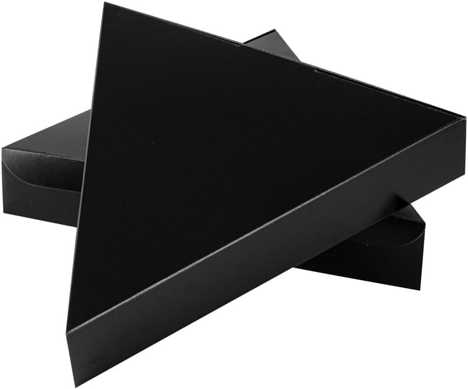 Restaurantware Eco Pie 9.3 x 10.3 x 1.8 Inch Pizza Slice Boxes 100 Clamshell Pizza Slice Containers - Greaseproof Tab Lock Black Paper Individual Pizza Boxes For Restaurants Kiosks And Cafes