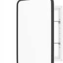 WallBeyond WallByond Bathroom Medicine Cabinet with Mirror, 16x24 Inch Black Recessed Medicine Cabinet with Round Corner Aluminum Alloy Metal Framed, Single Door Modern MedicineMabinet with Storage