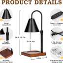 Modern Candle Warmer Lamp with Timer, Dimmable Candle Lamp Warmer, Men Women Christmas Birthday Gifts, Black Candle Warmer, Adjustable Candle Light Warmer, Cozy Living Room Bedroom Home Decor