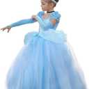 Princess Belle Dress up Halloween Fairy Costume for Toddler Girls, Special Occasion Dresses Birthday Party, Yellow (2-3T, Cinderella)
