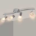 HiBay LED Track Lighting Fixtures, Rotatable 4-Light Ceiling Spot Light, Modern Spotlight with Glass Shade for Living Room Kitchen Dining Room, E12 Base (Bulbs Not Included)