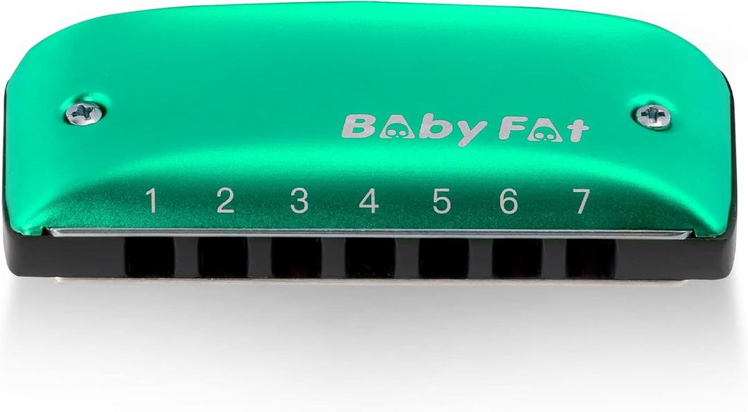 KONGSHENG BabyFat 7 Hole Blues Mini Harmonica Set,Diatonic Harmonica with free lanyards,Easy-playing Musical Instrument(Key of F)