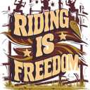 Riding is Freedom Quote Riders Club Ranch Horse Riding Wall Decal Wall Dcor Vinyl Sticker Size: 28 x 28
