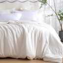 SheRest 1 Piece Duvet Cover Full Size - 100% Viscose Derived from Bamboo, Soft Breathable Cooling Comforter Cover for Hot Sleepers, 8 Corner Ties and Zipper Closure, No Comforter, Light Beige, 80"x90"