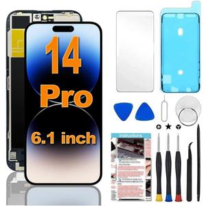 for iPhone 14 Pro Screen Replacement 6.1 inch FHD LCD, 3D Touch LCD Display Digitizer Assembly with Repair Tools,Compatible with Model A2890, A2650, A2889, A2892, A2891