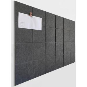 Cork Board 24 x36 Alternative - 6 Pack Felt Wall Tiles with Safe Removable Adhesive Tabs, Cork Boards for Walls Cork Board for Home Office Pin Board Tack Board - Gray Black