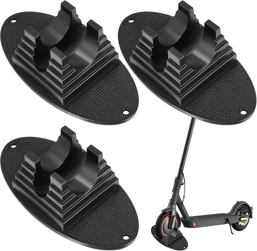 3 Pcs Scooter Stand Parking Kick Scooter Holder Stand Black Suitable for 95 mm to 120 mm Scooter Wheels Multiple Scooter Rack Organize Scooters Accessories Floor Scooter Storage Stable Base