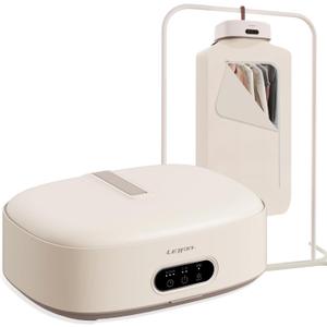 LETTON P9 600W Portable Clothes Dryer - Compact & Convenient Drying Solution for Apartment, Dorm, RV - Quickly Dries Up to 9 Clothes in 20 Minutes - White Plastic Freestanding Dryer