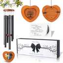 32 Inch Memorial Wind Chimes Outdoor, Personalized Sympathy Gifts for Loss of Loved One, Memorial Gifts for Loss of Mom, Sympathy Wind Chimes for Mother, Father, Brother, Sister (Black)