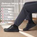 Men's Orthopedic Leather Dress Walking Shoes: Soft Business Hammer Toes Plantar Fasciitis Diabetic Formal Shoes, Cushion Arch Support Foot Hell Pain Relief Travel Golf Sneakers Black Size 11.5