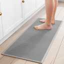 Kitchen Mat 1 PCS, Cushioned Non Slip Rugs for Kitchen Floor, Absorbent Runner Comfort Standing Mats Washable for Kitchen, Office, Home (Grey, 17.3"x47")