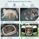 Siedihit Puppy Playpen for Large Dog Cat, Dogs Tent Crate Cage Indoor/Outdoor, Portable Pop Up Dog Kennel with Carrying Bag for Rabbits, Removable Top (Grey with Pad, Large)
