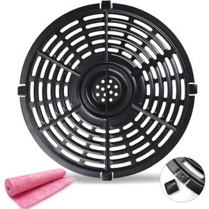 Air Fryer Replacement Parts, Round Grill Plate Crisper Plate for 3.7 QT Non-Stick Coating Air Fryer Accessories Rack Compatible with Gowise Chefman Dash Power, Dishwasher Safe